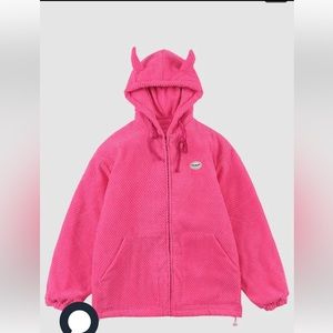 Supermade Hot Pink Hooded sweatshirt, horn details